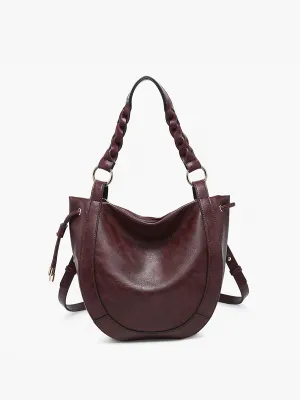 Wine Braided Strap Purse