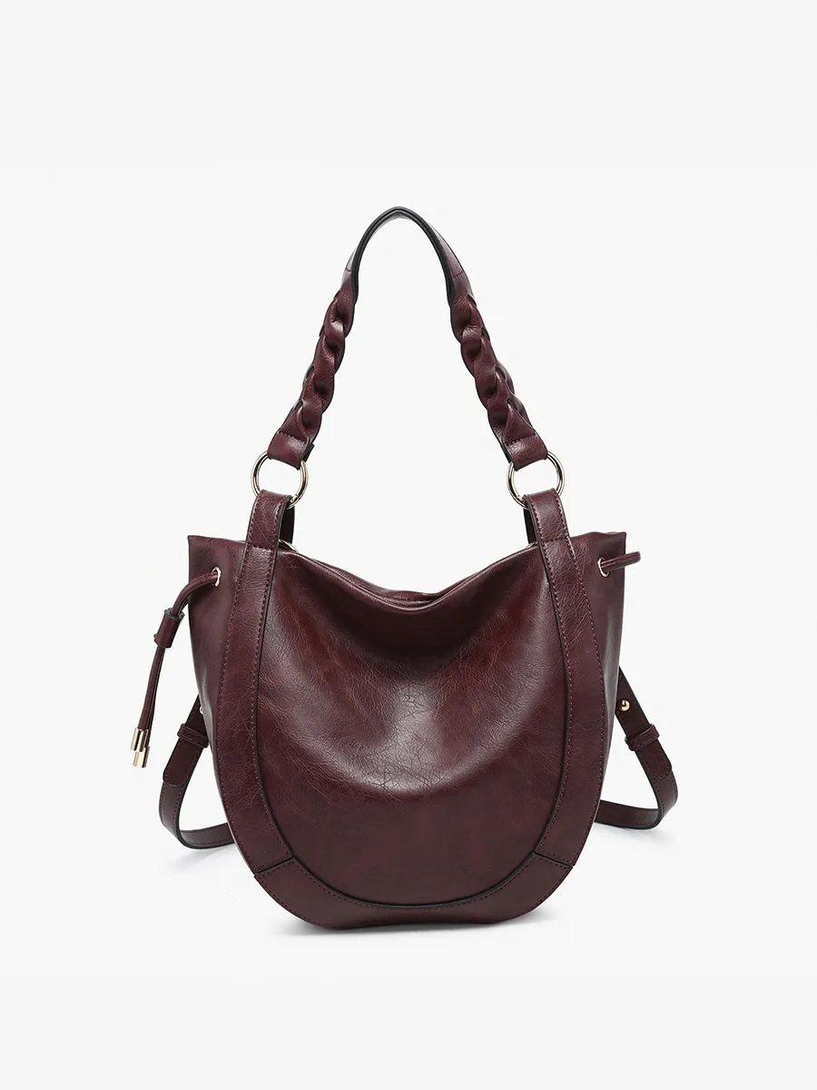 Wine Braided Strap Purse