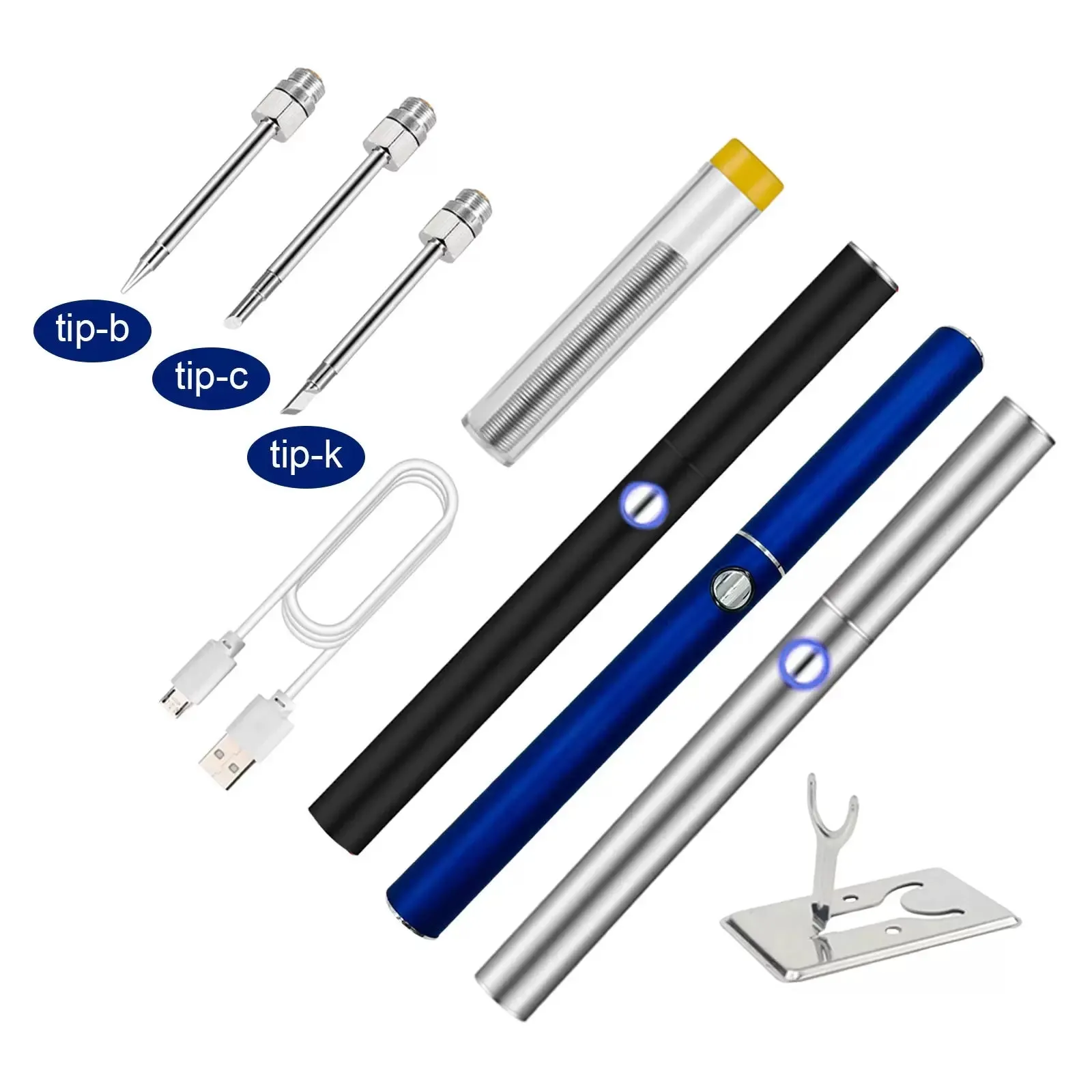 Wireless Charging Welding Pen Kit with 3 Soldering Iron Tips and Tin Wire