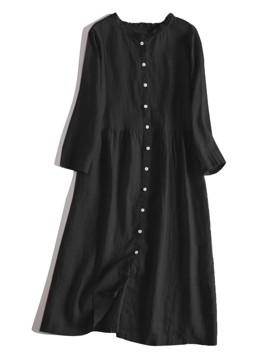 Women's Cotton and linen Dress （Convertible Dress With Front And Back Option）