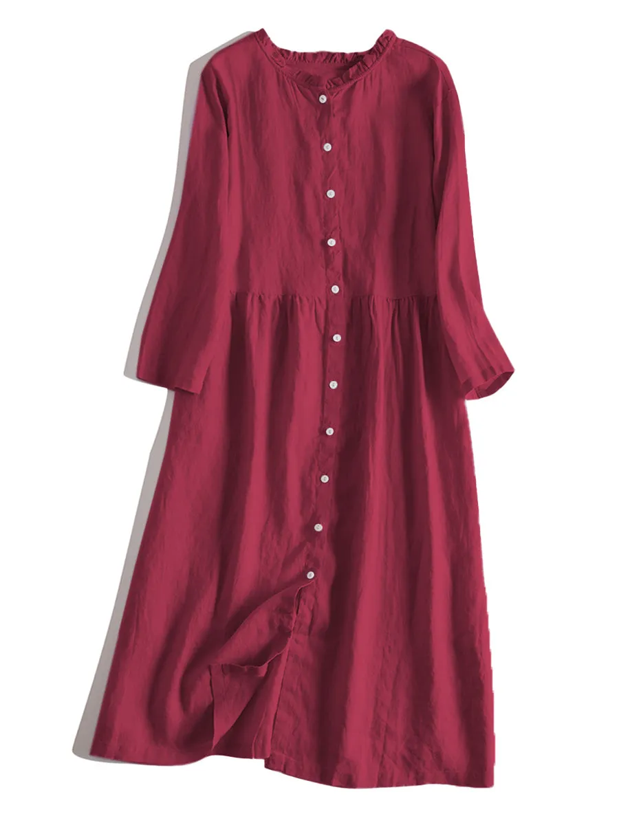 Women's Cotton and linen Dress （Convertible Dress With Front And Back Option）