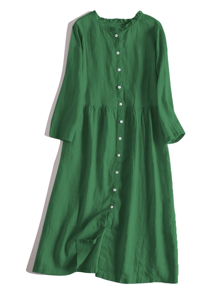 Women's Cotton and linen Dress （Convertible Dress With Front And Back Option）