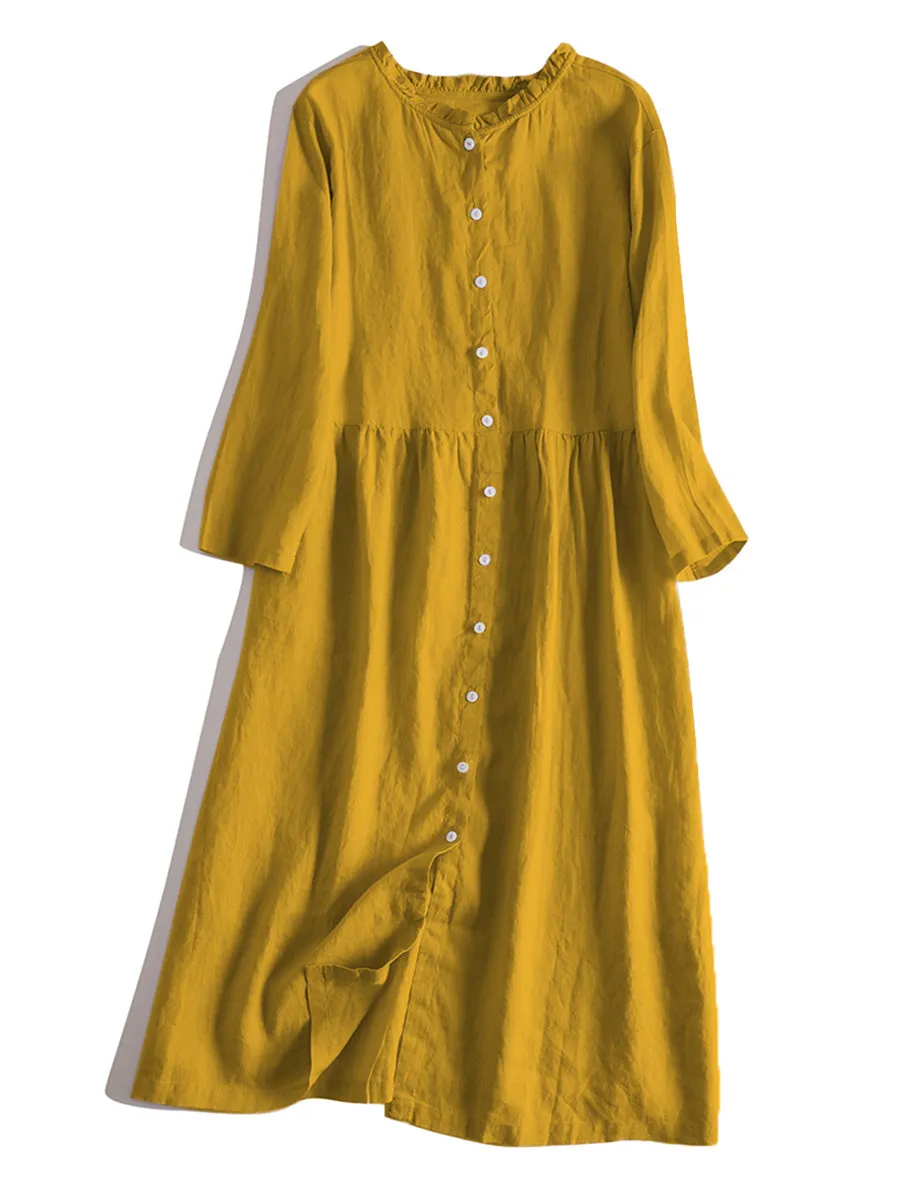 Women's Cotton and linen Dress （Convertible Dress With Front And Back Option）