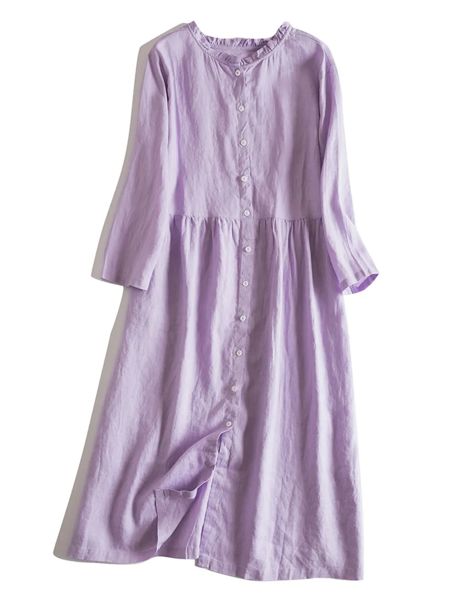 Women's Cotton and linen Dress （Convertible Dress With Front And Back Option）