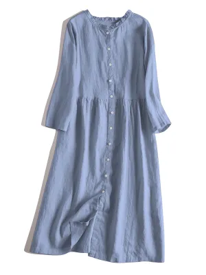 Women's Cotton and linen Dress （Convertible Dress With Front And Back Option）