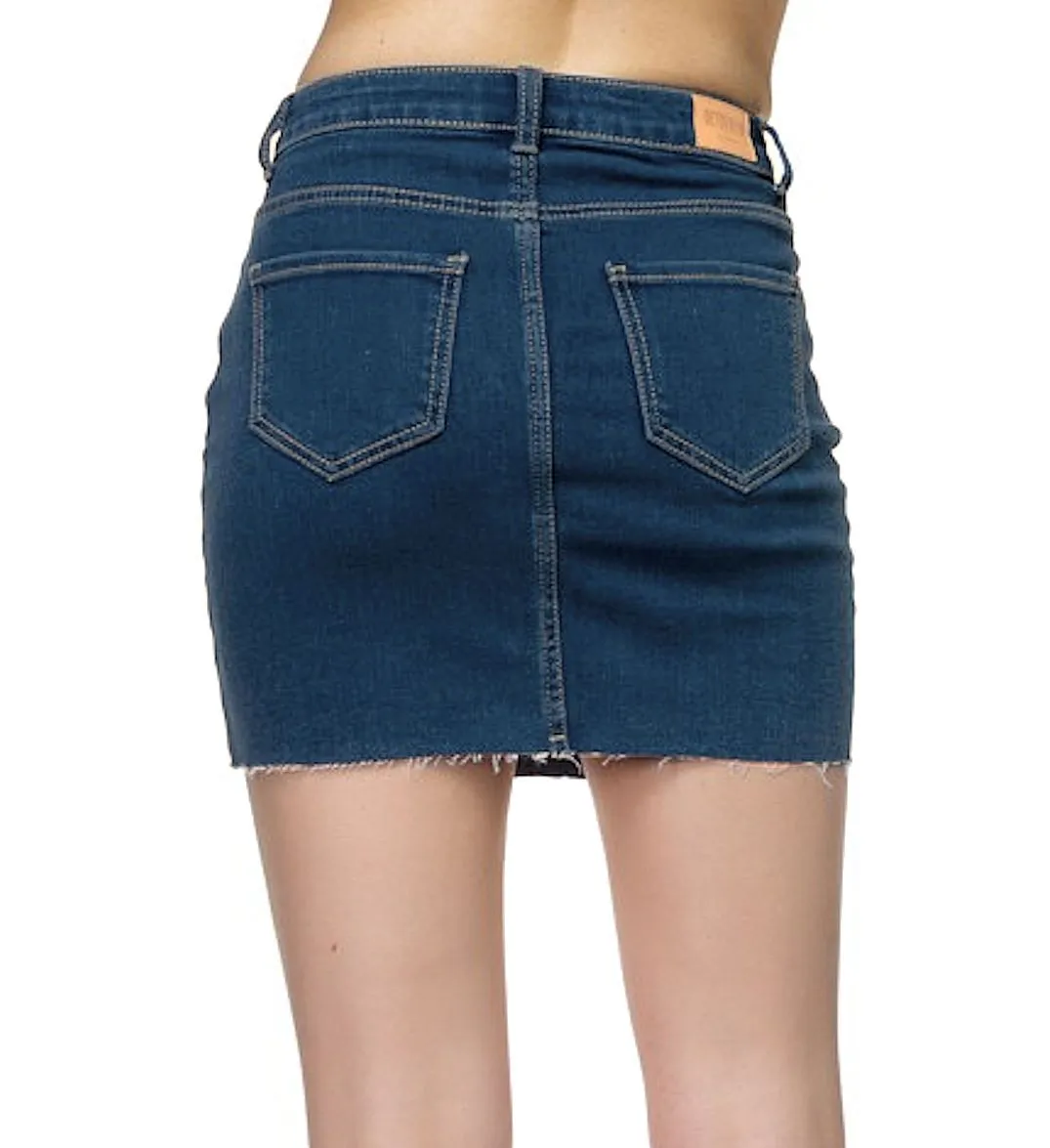Women's Denim Mini Skirt Medium Wash Blue
