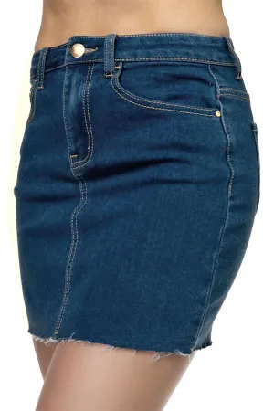 Women's Denim Mini Skirt Medium Wash Blue