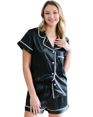 Women's Diamond Lace Short Pajama Set