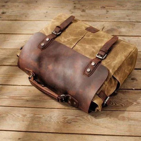 Woosir Waxed Canvas and Leather Waterproof Camera Bag