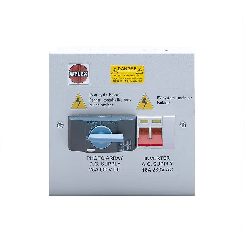 Wylex NHDSMS 25A DC Rotary Isolator & 40A AC DP Isolator