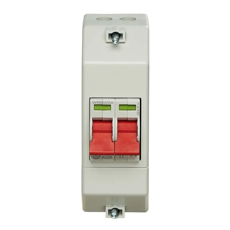 Wylex RECSW2S Enclosed, Slimline Insulated, 100A DP Twin Terminal Supply Isolator Cross/Slotted Screw Heads