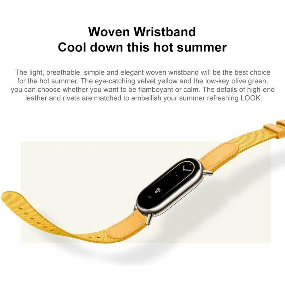 Xiaomi Mi Band 8 Nylon Braided   Leather Watch Replacement Band