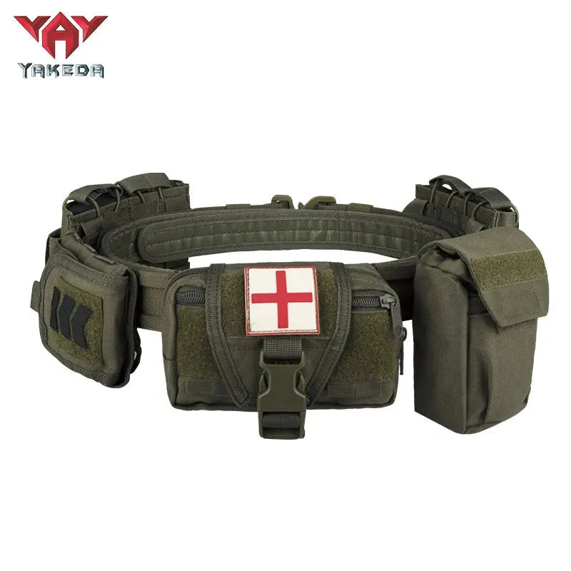 YD-2012 Yakeda Tactical Belt Outdoor Patrol Multifunctional 5-Piece Nylon Removable Adjustable Tactical Belt