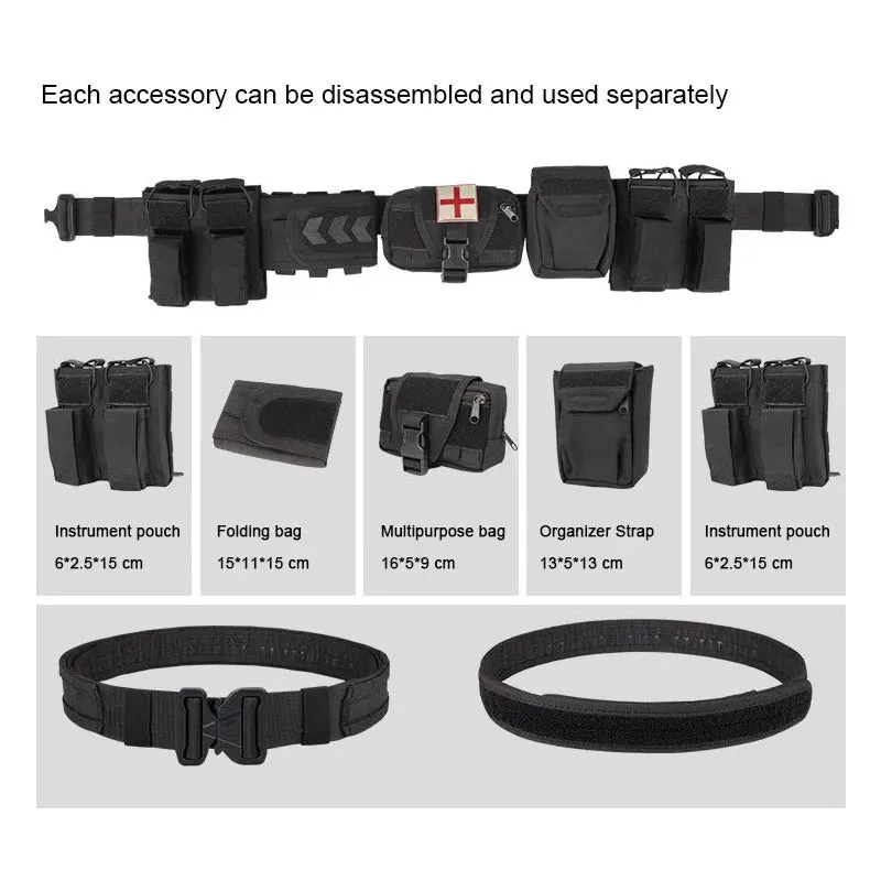 YD-2012 Yakeda Tactical Belt Outdoor Patrol Multifunctional 5-Piece Nylon Removable Adjustable Tactical Belt