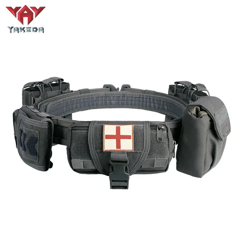 YD-2012 Yakeda Tactical Belt Outdoor Patrol Multifunctional 5-Piece Nylon Removable Adjustable Tactical Belt