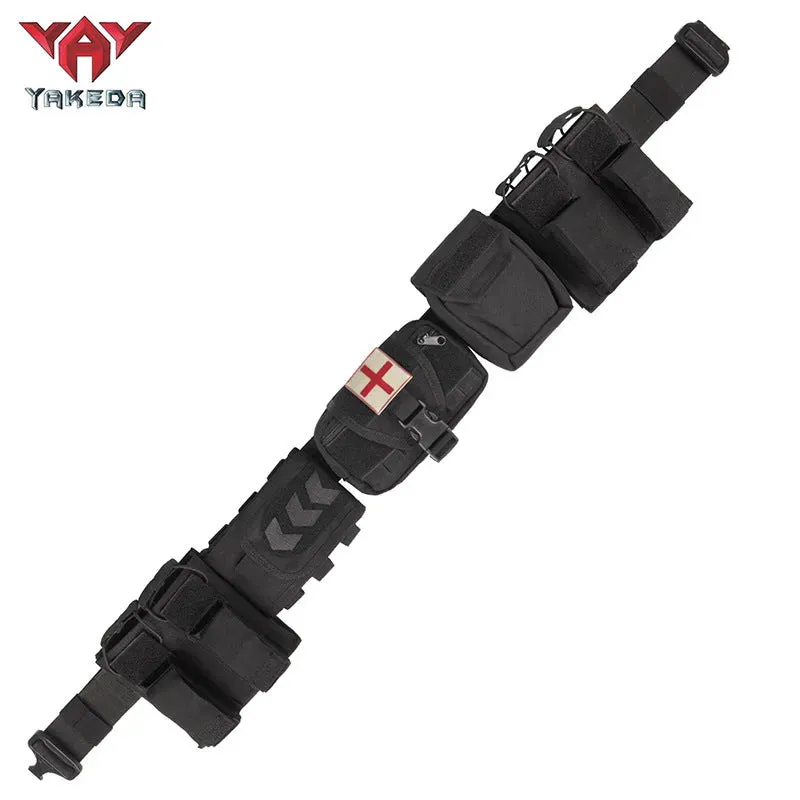 YD-2012 Yakeda Tactical Belt Outdoor Patrol Multifunctional 5-Piece Nylon Removable Adjustable Tactical Belt