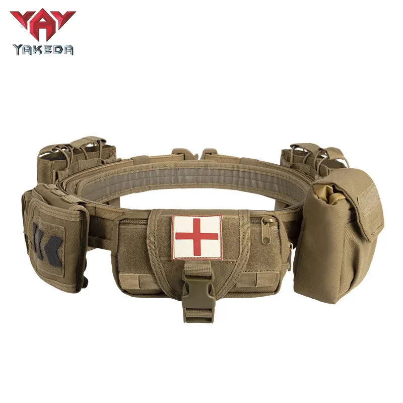 YD-2012 Yakeda Tactical Belt Outdoor Patrol Multifunctional 5-Piece Nylon Removable Adjustable Tactical Belt