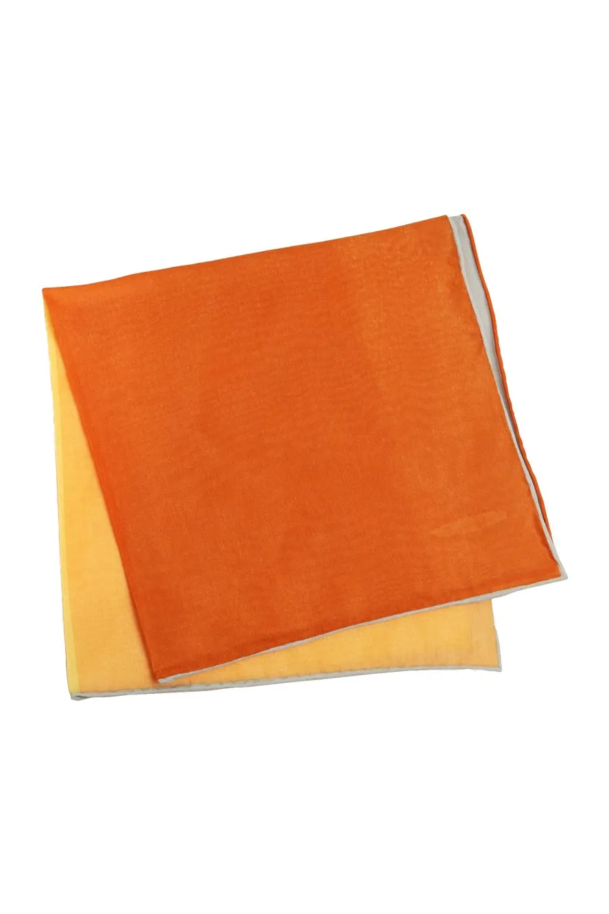 Yellow Silk & Cotton Blend Quad Pocket Square